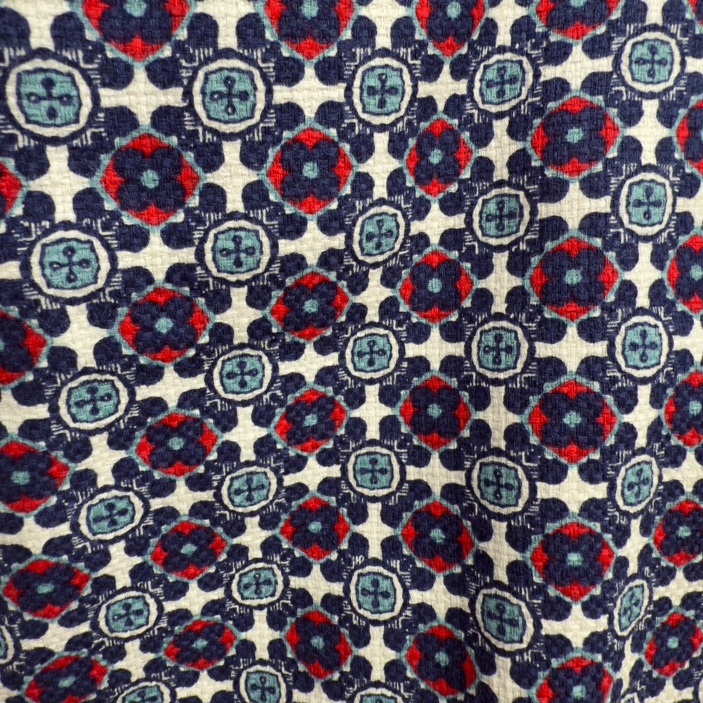 Joe Fresh Womens Navy Red Geometric Tile Print Cotton Pencil Skirt Size 6 - Picture 2 of 7